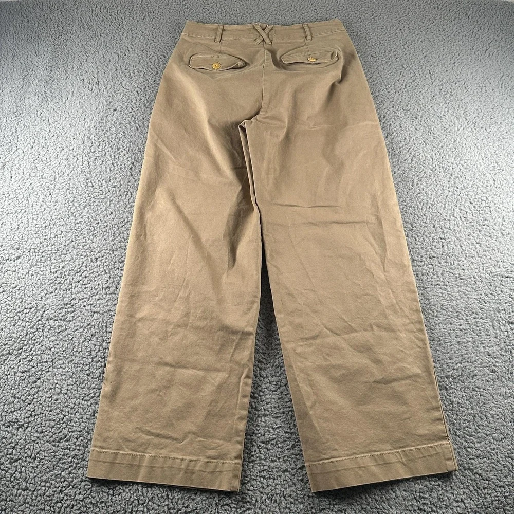 Alex Mill Chino Pants Womens 4‎ Beige Wide Leg Button Fly Stretch Twill Casual